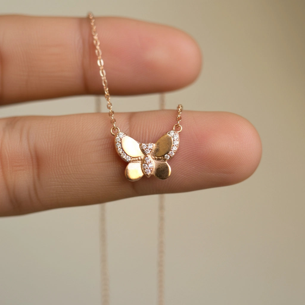 Silver butterfly pendent Necklace