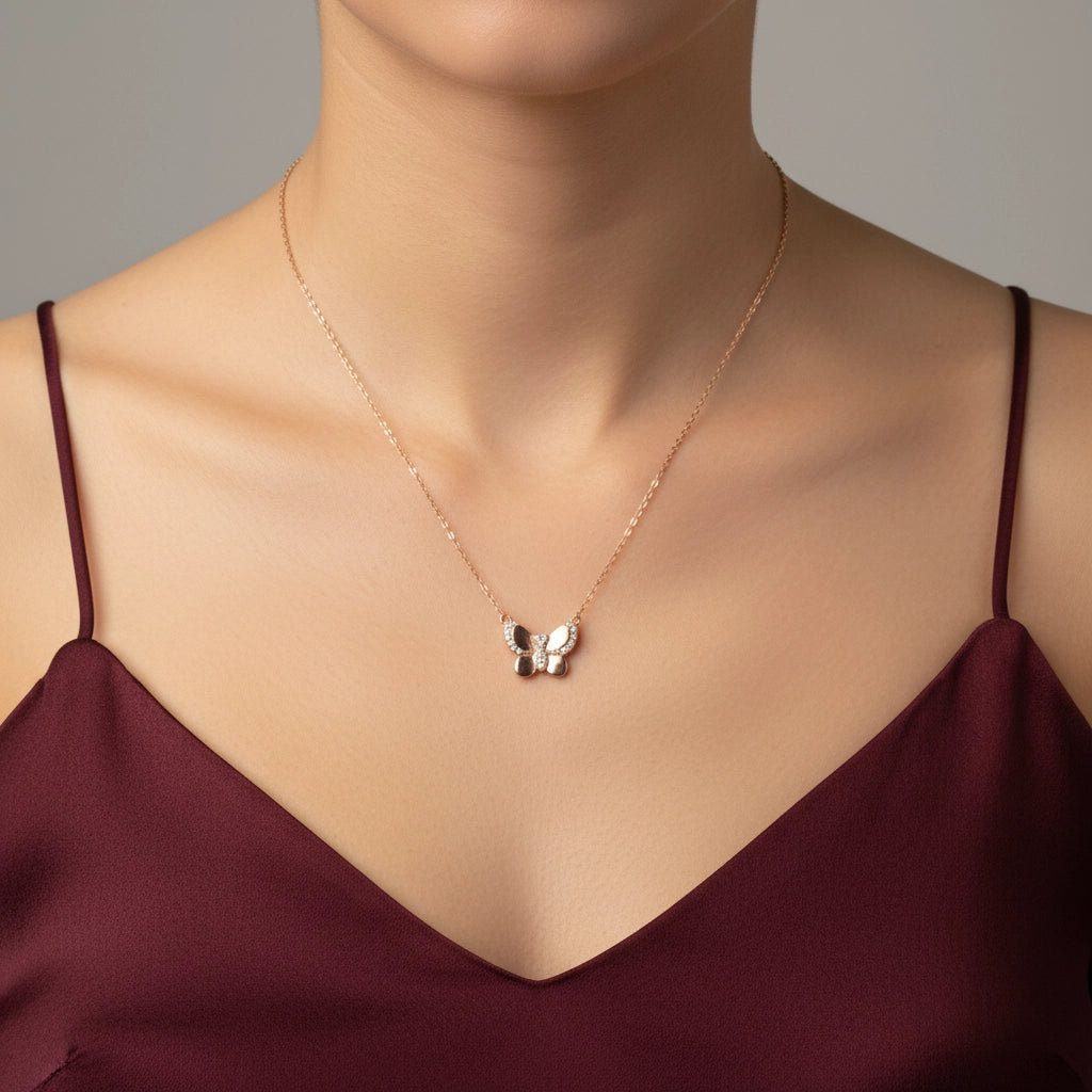 Silver butterfly pendent Necklace