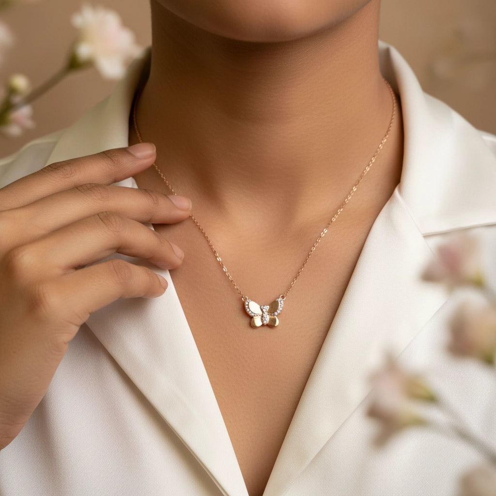 Silver butterfly pendent Necklace