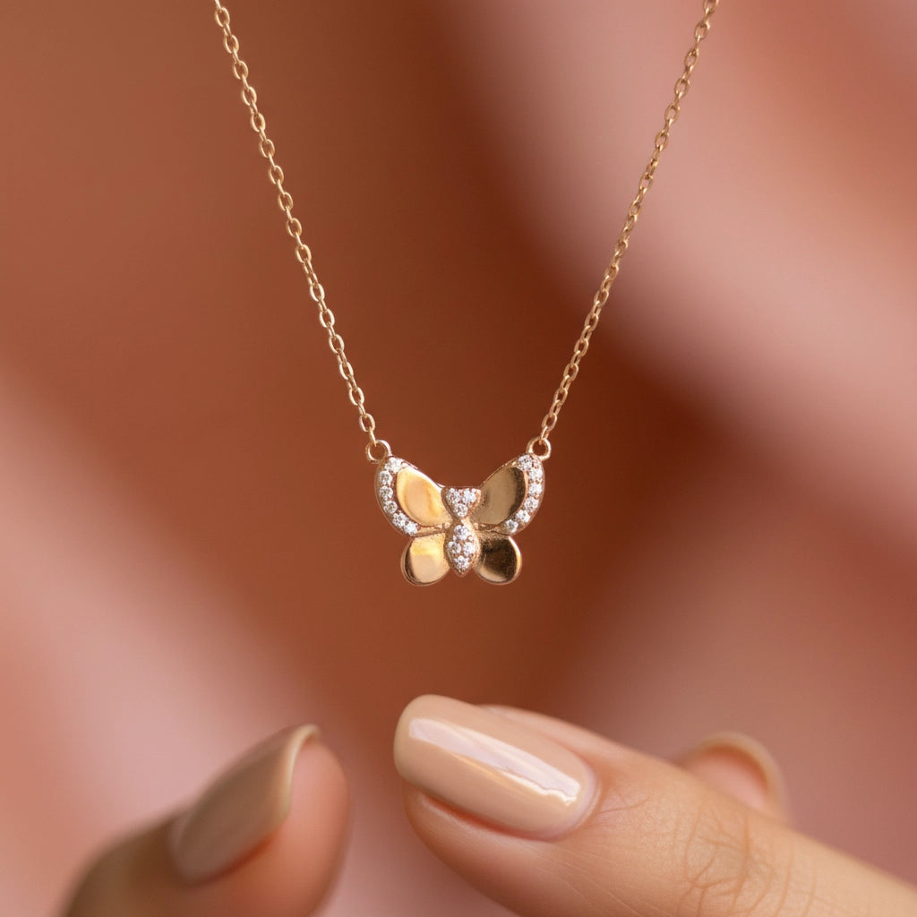 Silver butterfly pendent Necklace
