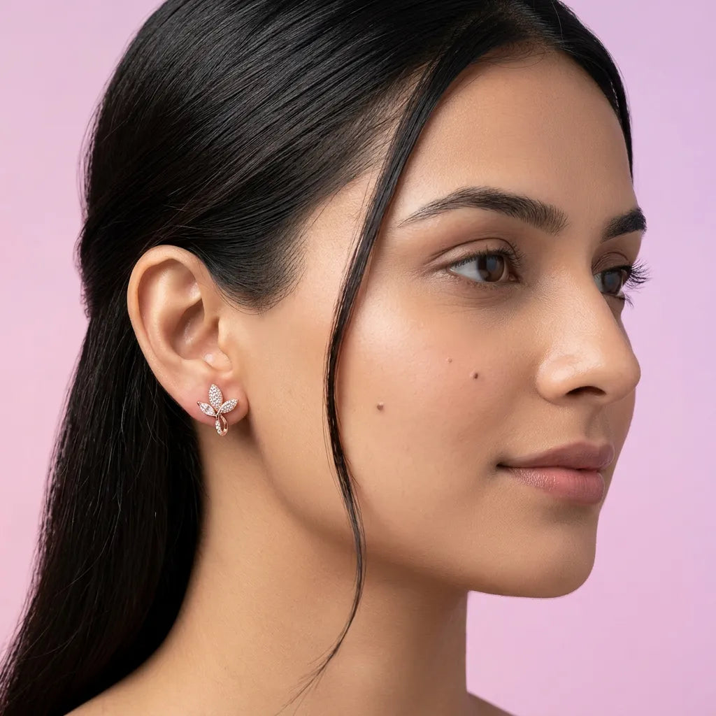 925 Silver Rose Gold Earrings