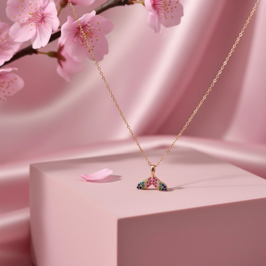 Silver Colorful Butterfly Necklace