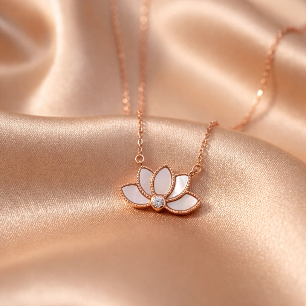 Silver Lotus Necklace