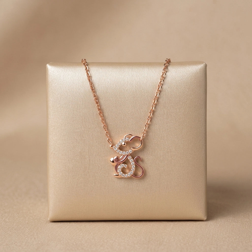 Silver Mouse Pendent Necklace