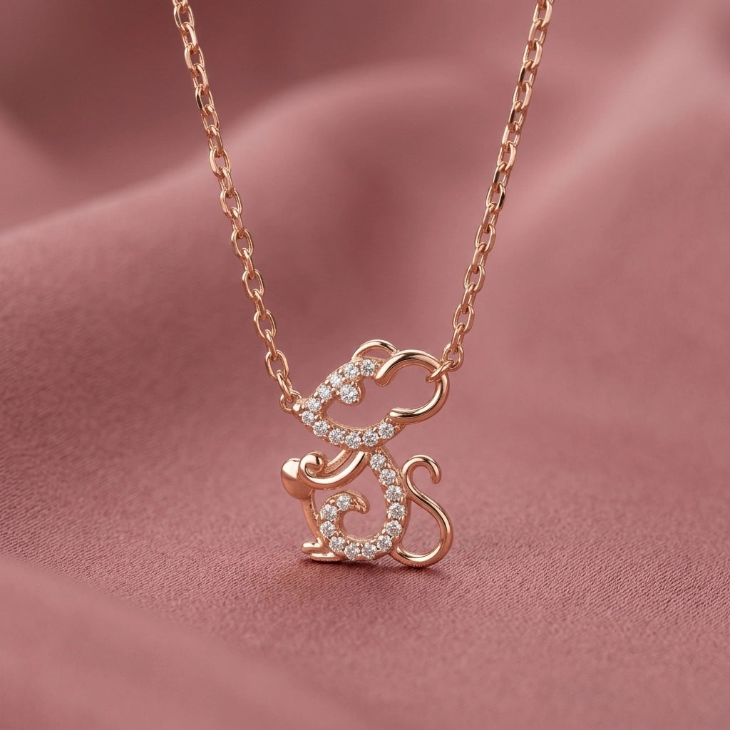 Silver Mouse Pendent Necklace