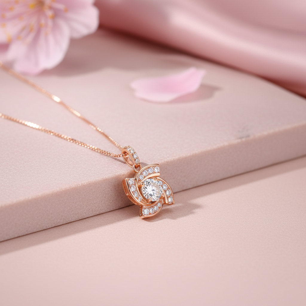Silver Spin Pendent Necklace