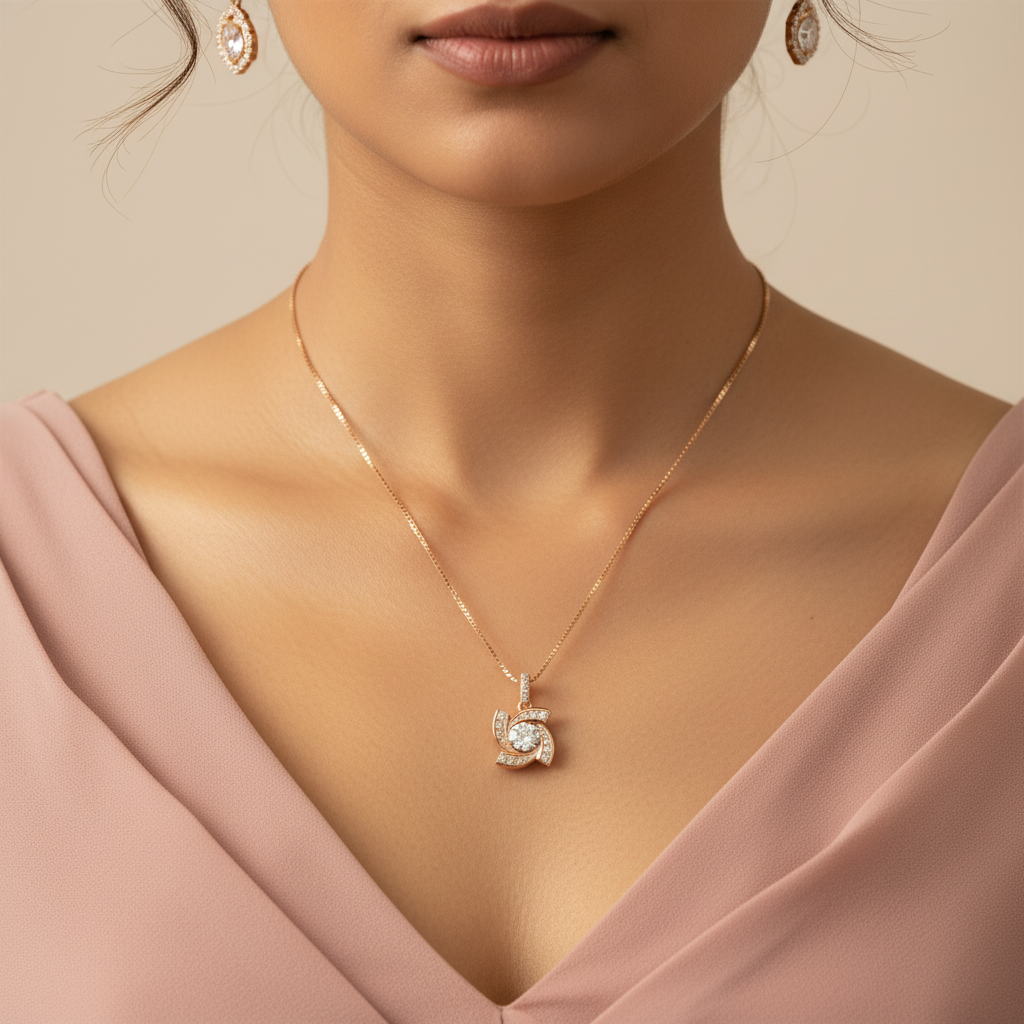 Silver Spin Pendent Necklace