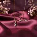 925 Silver Rose Gold Infinity Pendant & Earrings Necklace Set