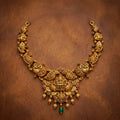 925 Silver Gold Plated Antique Lakshmi Necklace